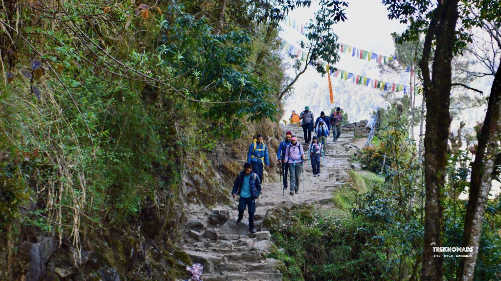 trail from Lukla to Phakding