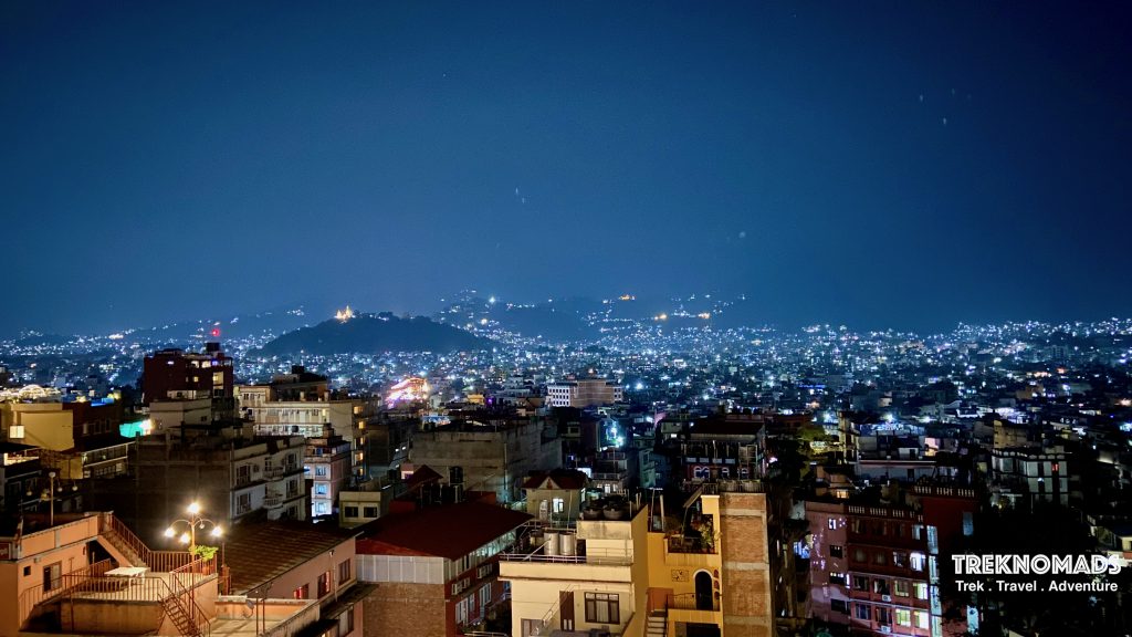 buildings, light, night sky