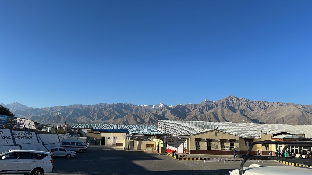 Leh airport, mountains