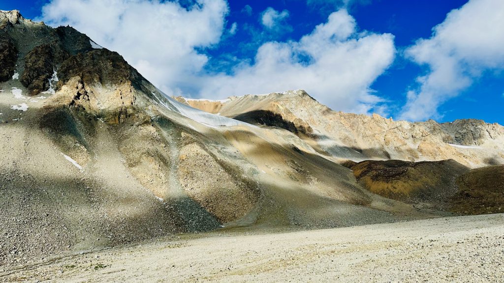 mountains, glaciers, cloulds